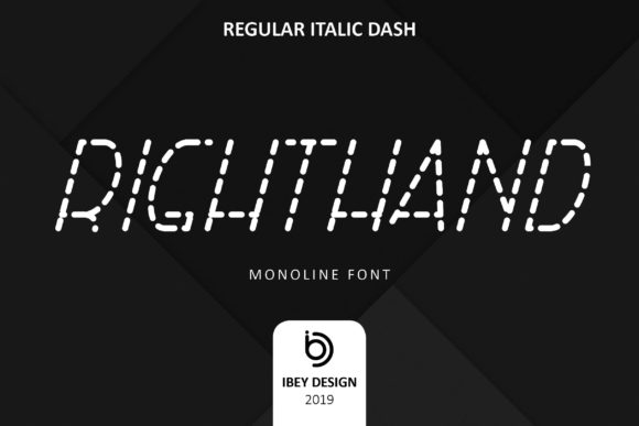 Right Hand Italic Dash Font for Creative Projects
