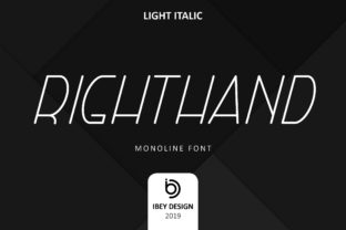Right Hand Light Italic Font: Modern Monoline Elegance